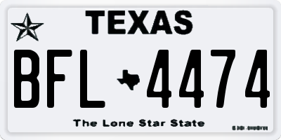 TX license plate BFL4474