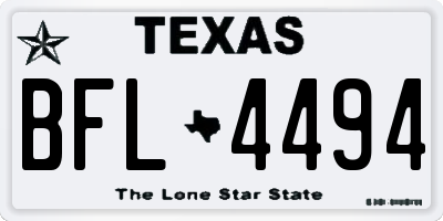 TX license plate BFL4494