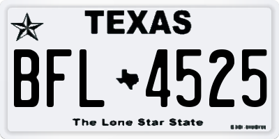 TX license plate BFL4525
