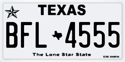 TX license plate BFL4555