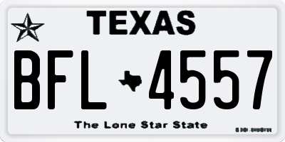 TX license plate BFL4557
