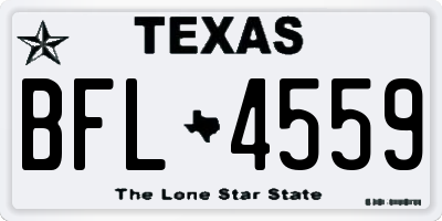 TX license plate BFL4559