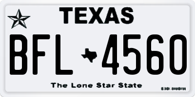 TX license plate BFL4560