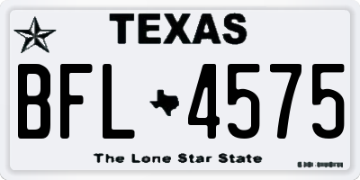 TX license plate BFL4575