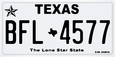 TX license plate BFL4577