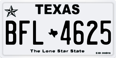 TX license plate BFL4625