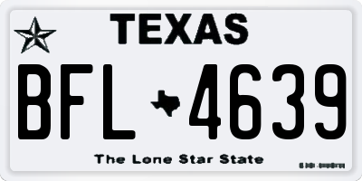 TX license plate BFL4639