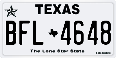 TX license plate BFL4648