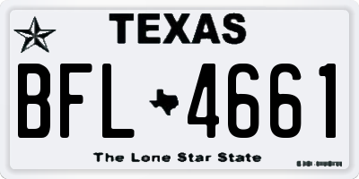 TX license plate BFL4661