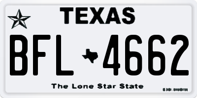 TX license plate BFL4662