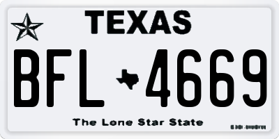 TX license plate BFL4669