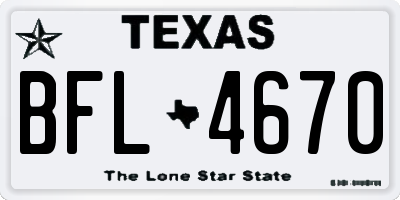 TX license plate BFL4670