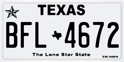 TX license plate BFL4672