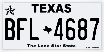TX license plate BFL4687