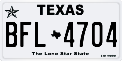 TX license plate BFL4704