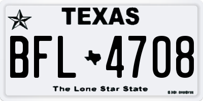 TX license plate BFL4708