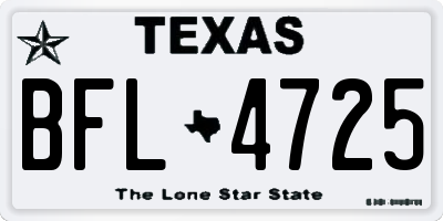 TX license plate BFL4725
