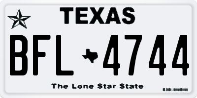 TX license plate BFL4744
