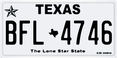 TX license plate BFL4746