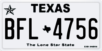 TX license plate BFL4756
