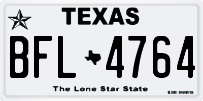 TX license plate BFL4764