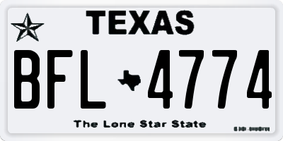 TX license plate BFL4774
