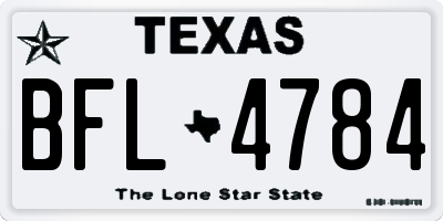 TX license plate BFL4784