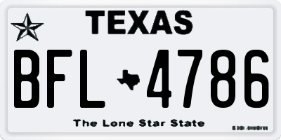 TX license plate BFL4786