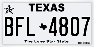 TX license plate BFL4807