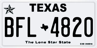 TX license plate BFL4820