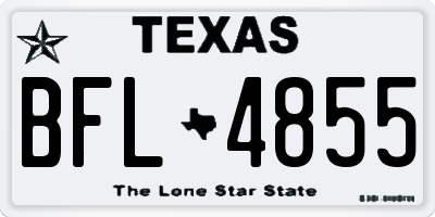 TX license plate BFL4855
