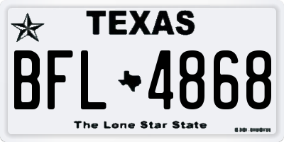 TX license plate BFL4868