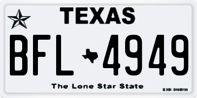 TX license plate BFL4949