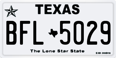 TX license plate BFL5029