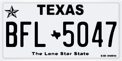 TX license plate BFL5047