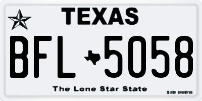 TX license plate BFL5058
