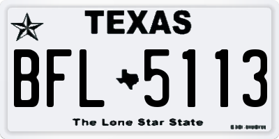 TX license plate BFL5113