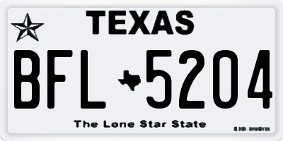 TX license plate BFL5204