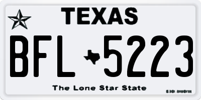 TX license plate BFL5223