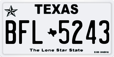 TX license plate BFL5243