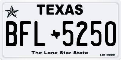 TX license plate BFL5250
