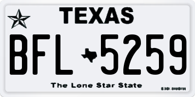 TX license plate BFL5259