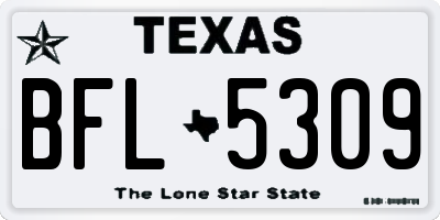 TX license plate BFL5309