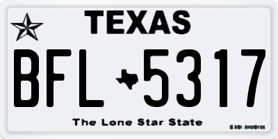 TX license plate BFL5317