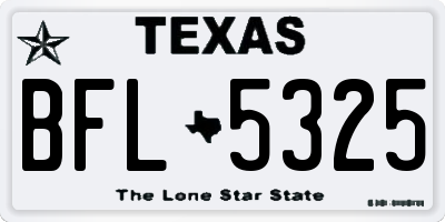 TX license plate BFL5325