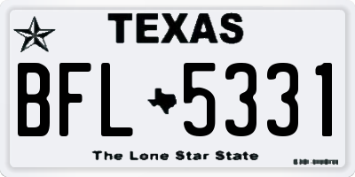 TX license plate BFL5331