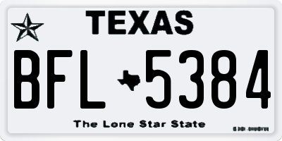 TX license plate BFL5384