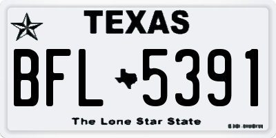 TX license plate BFL5391
