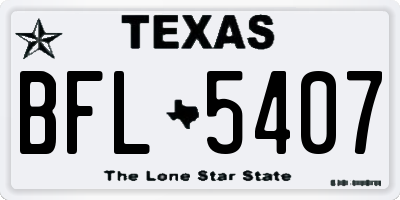 TX license plate BFL5407