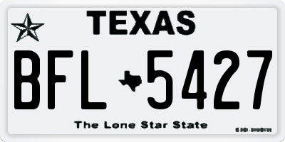 TX license plate BFL5427